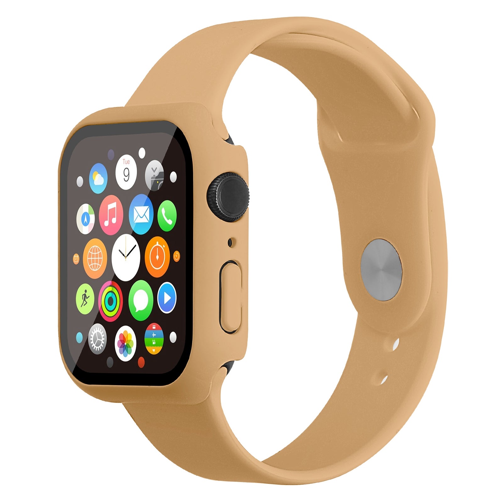 For Apple Watch Series 7 41mm Silicone Outdoor Sports Watch Band+Hard PC Case with Built-in Tempered Glass Screen Protector Size S M For Apple Watch Series 7 41mm Silicone Outdoor Sports Watch Band+Hard PC Case with Built-in Tempered Glass Screen Protector Size S M